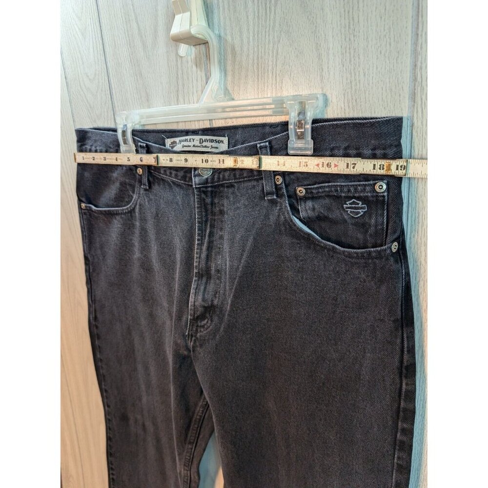 Harley Davidson Black Denim Jeans Mens Sz 38X32 Relaxed Fit 100% Cotton - Picture 7 of 10